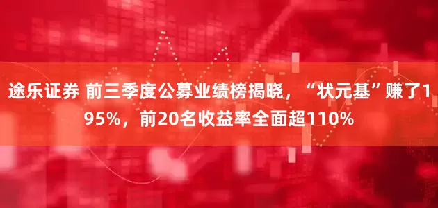 途乐证券 前三季度公募业绩榜揭晓，“状元基”赚了195%，前20名收益率全面超110%